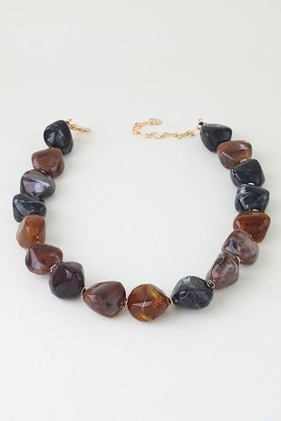 Statement Resin Necklace | DARK NEUTRAL