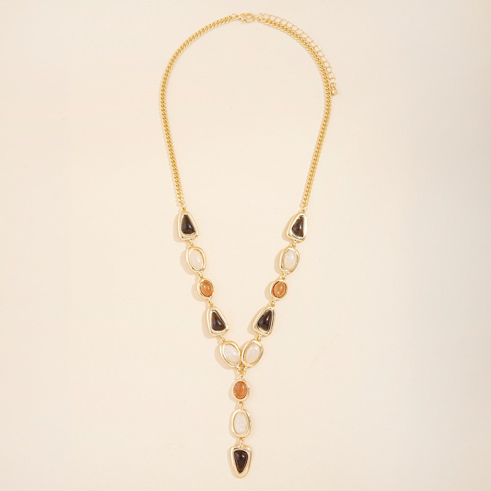 Bezel Y Stone Necklace