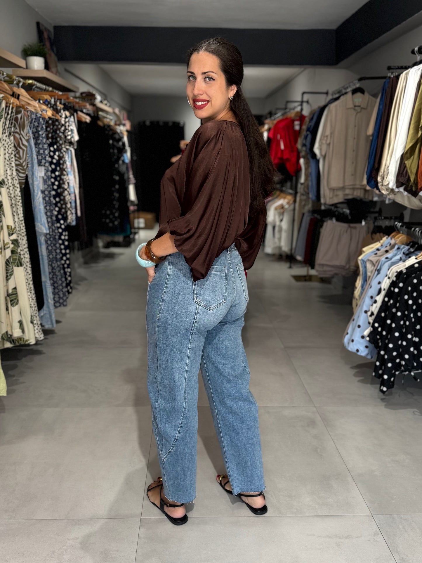 Tummy Control Barrel Jean