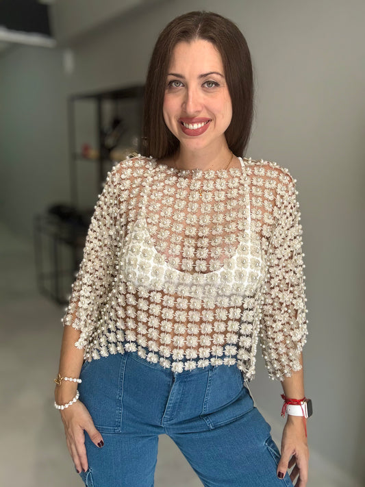 All Pearl Blouse | BEIGE