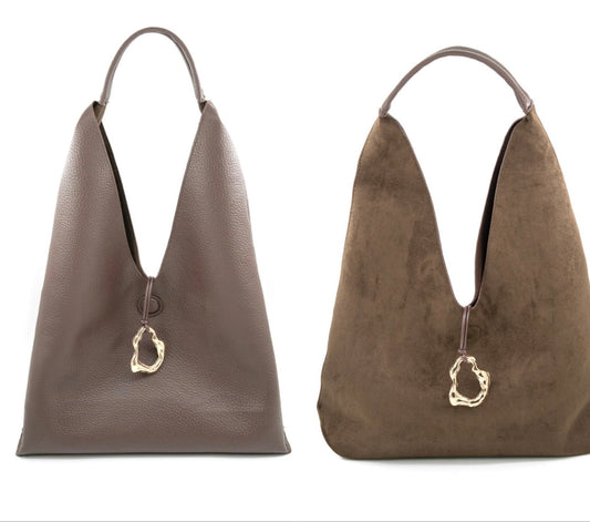 Reversible Suede Bag | CHOCOLATE