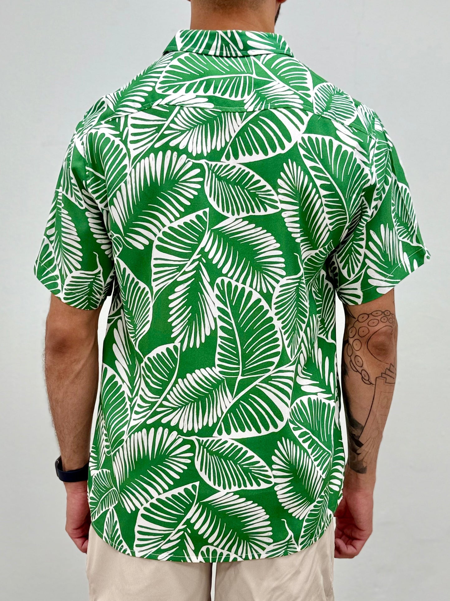 Green Tropical Button Down Shirt