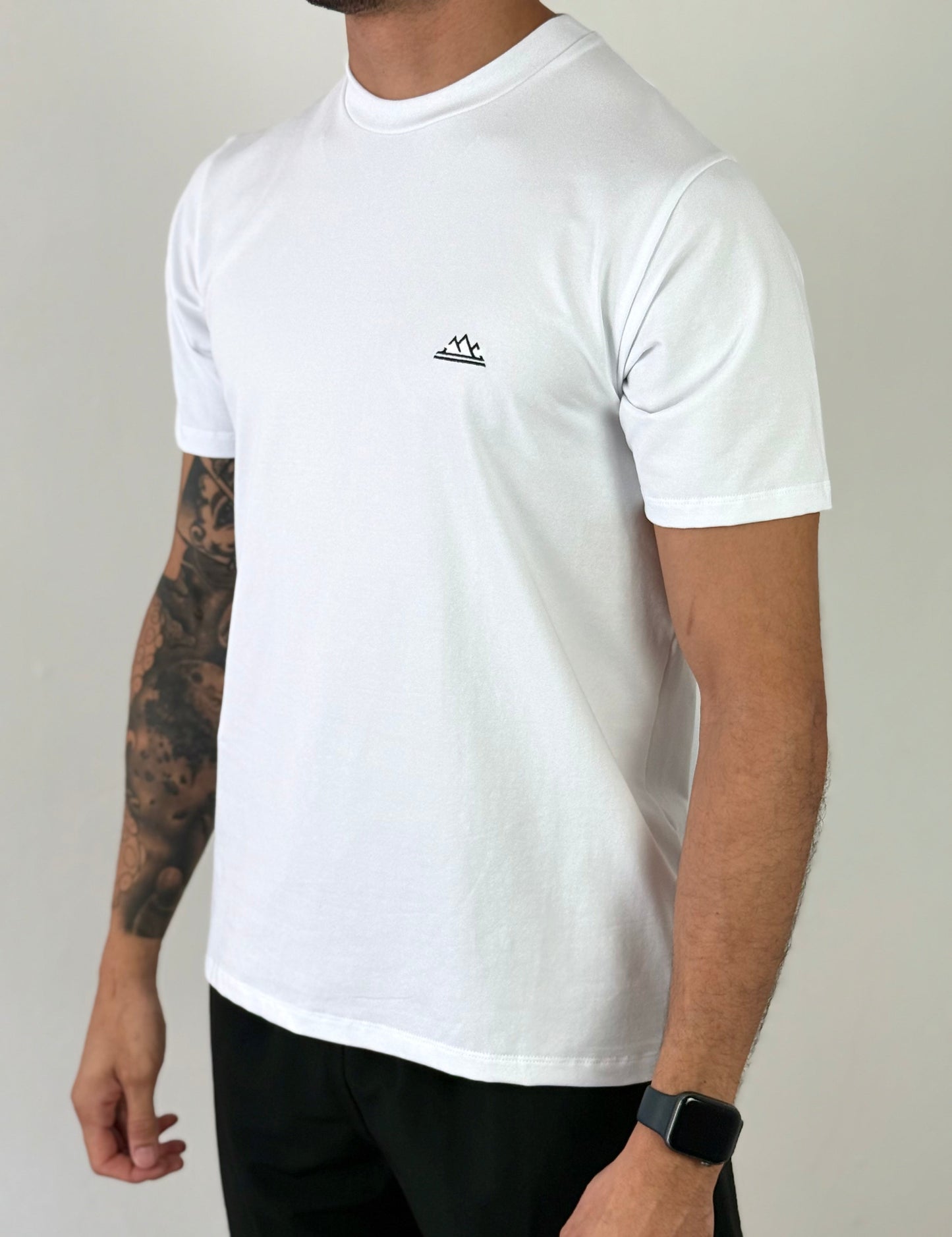 White Logo Tee