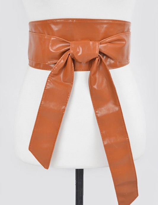 Faux Leather Belt | CAMEL