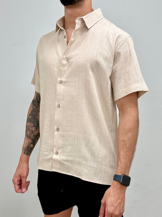 Khaki Linen Button Down Shirt (Copy)