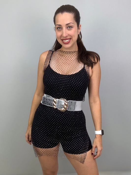 Mesh Rhinestone Dress
