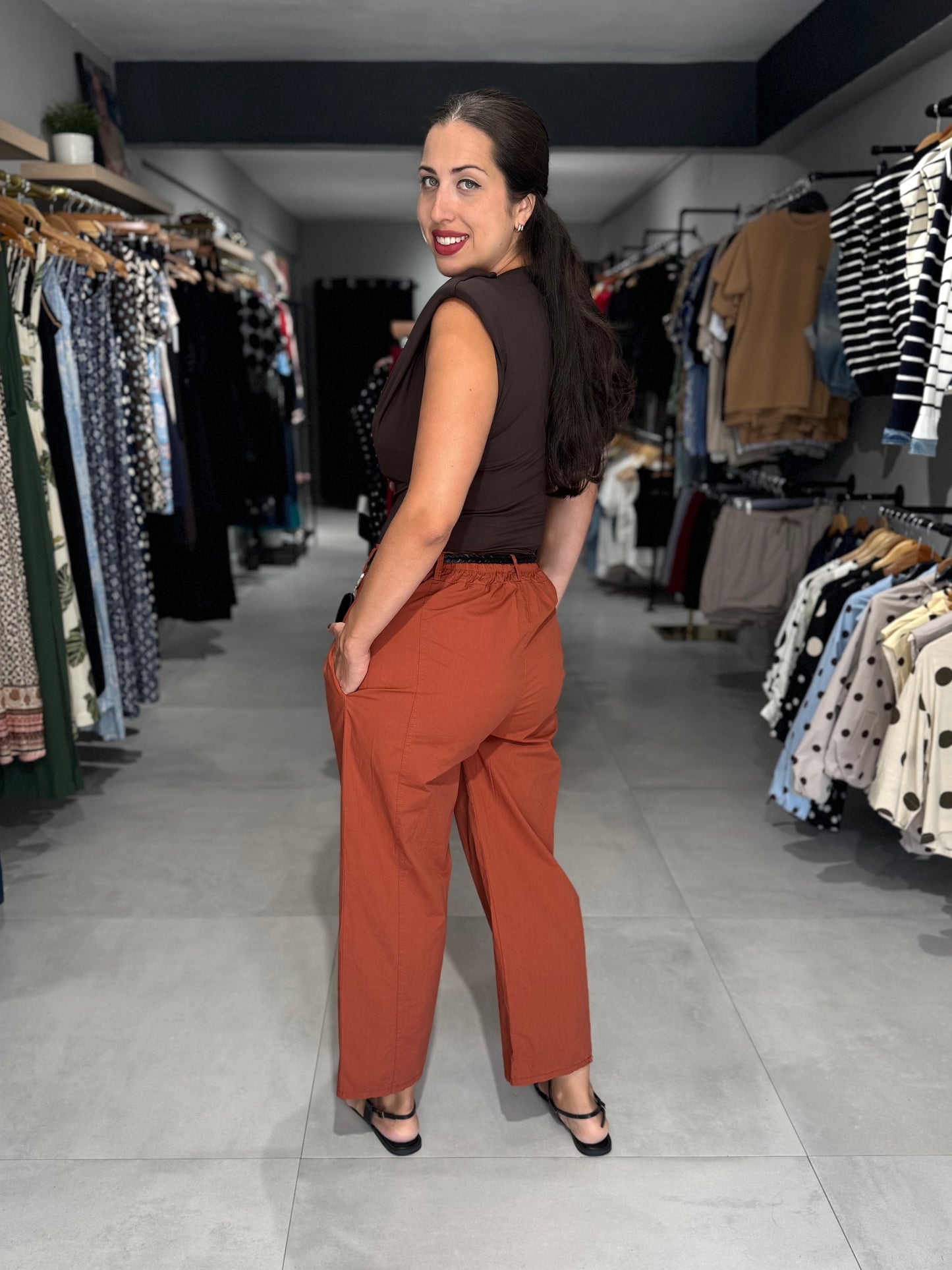 Lizzy Cotton Pant | BRICK