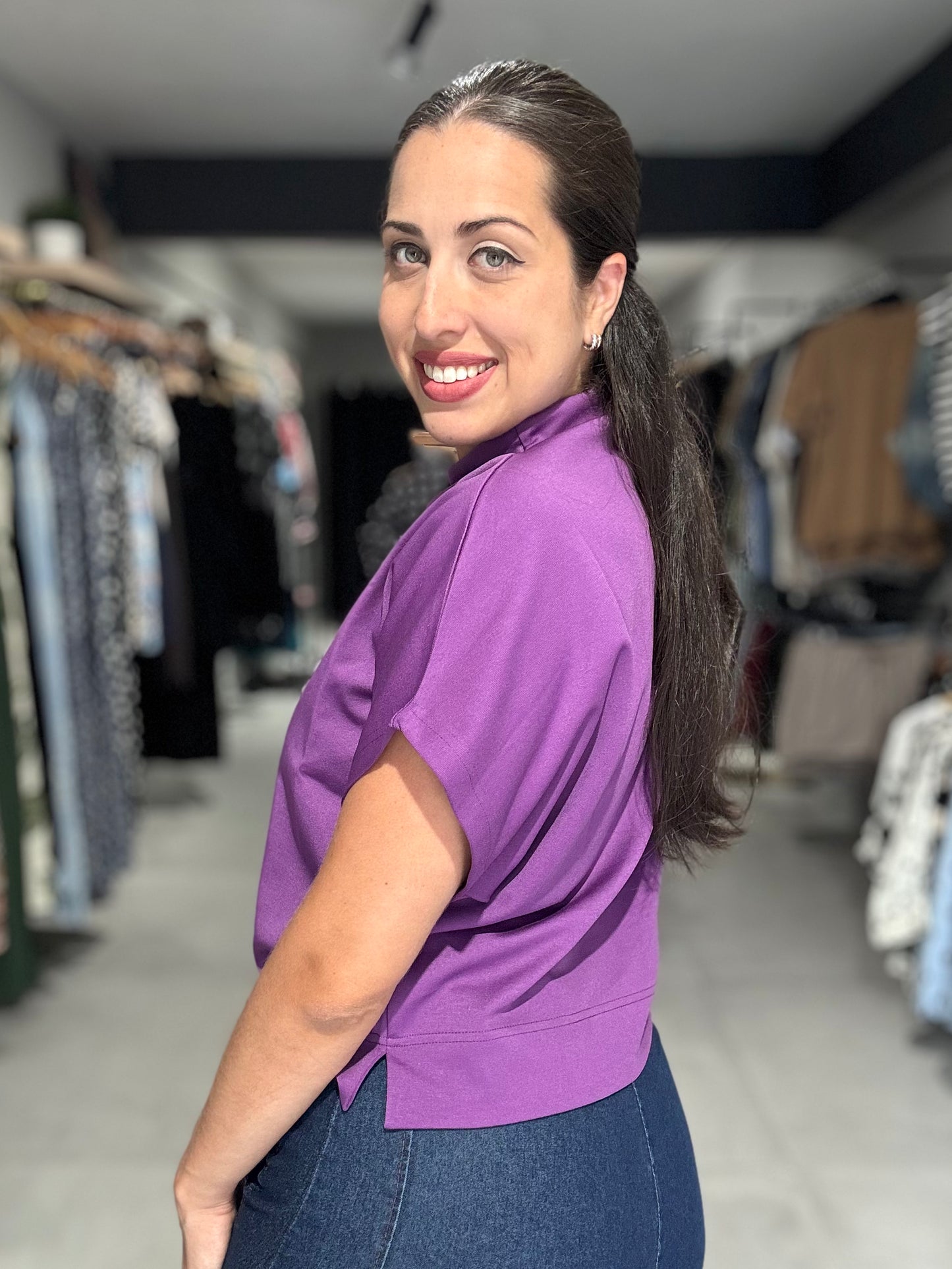 Mock Neck Blouse | PLUM