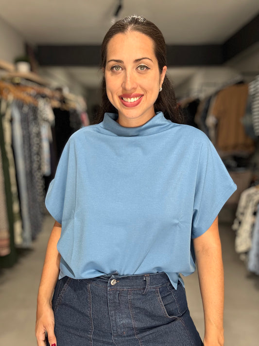Mock Neck Blouse | DENIM