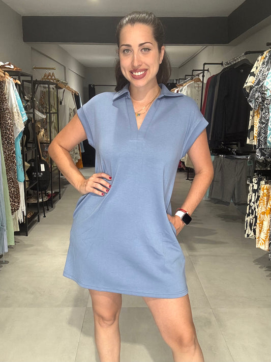Summer Cotton Dress | DENIM BLUE