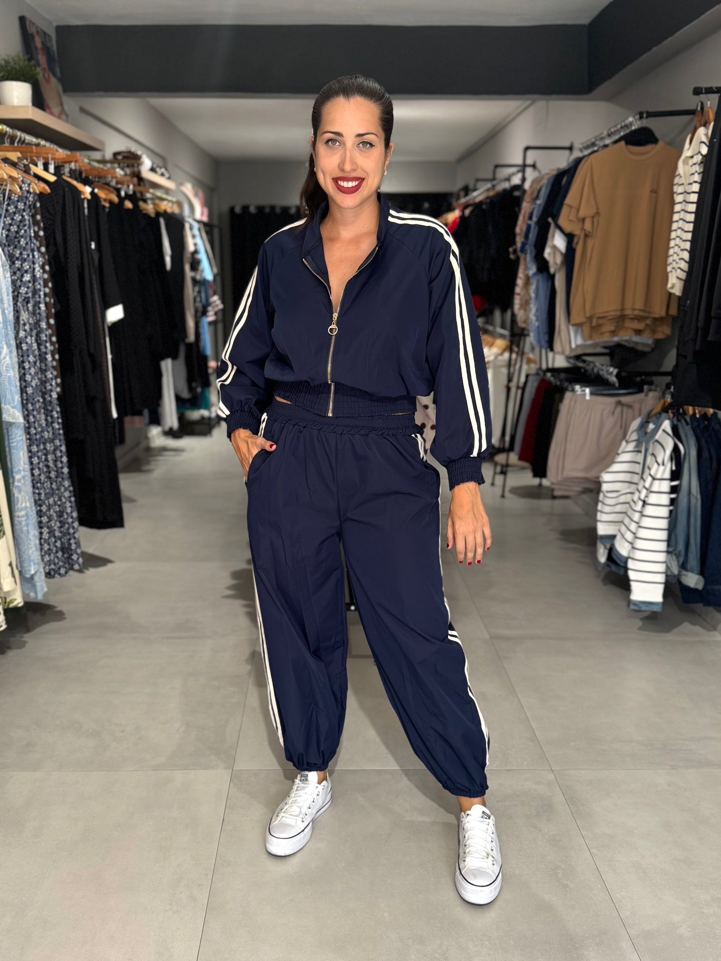 Side Stripes Travel Set | NAVY