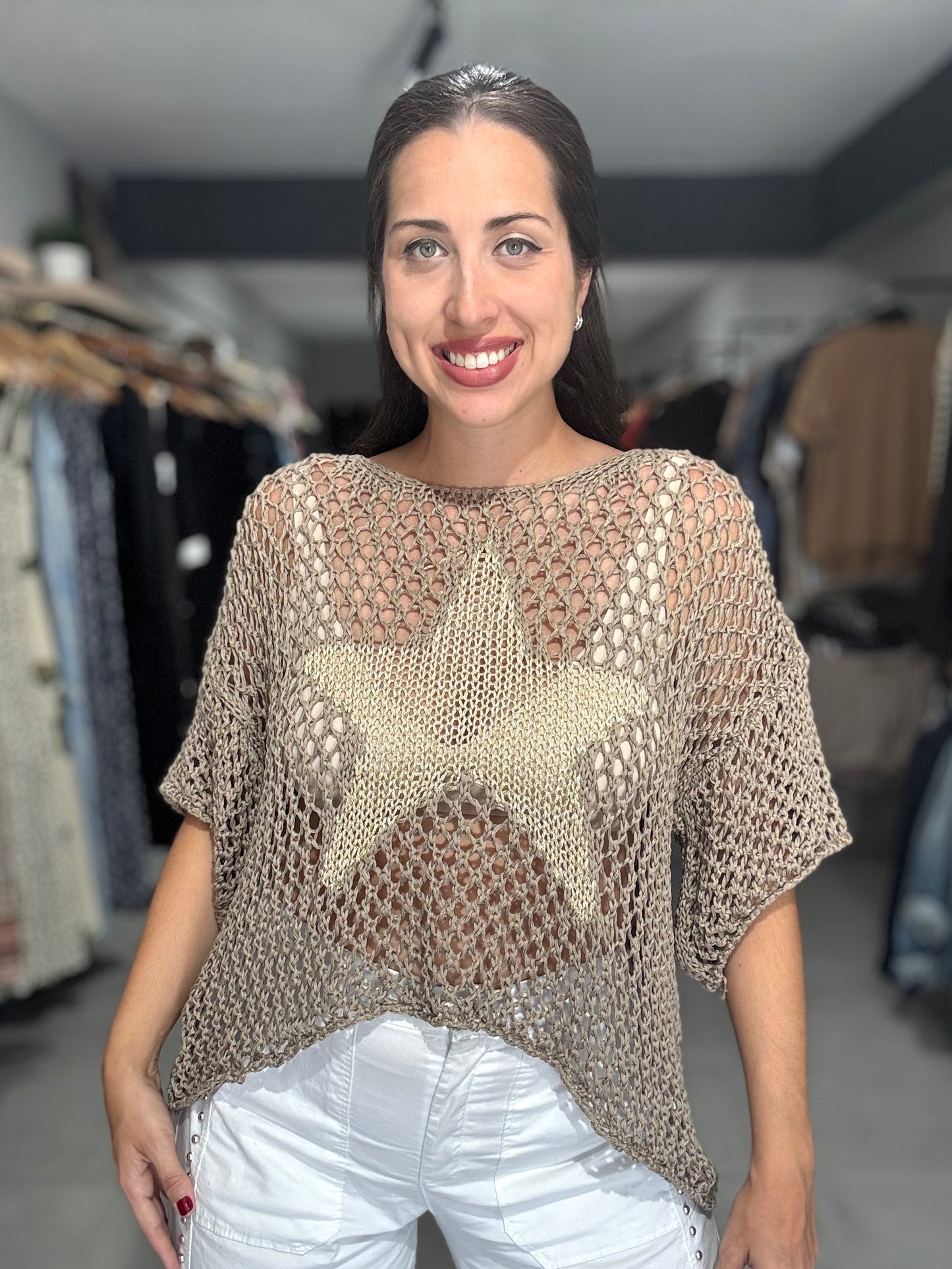 Star Crochet Tunic Blouse | MOCHA