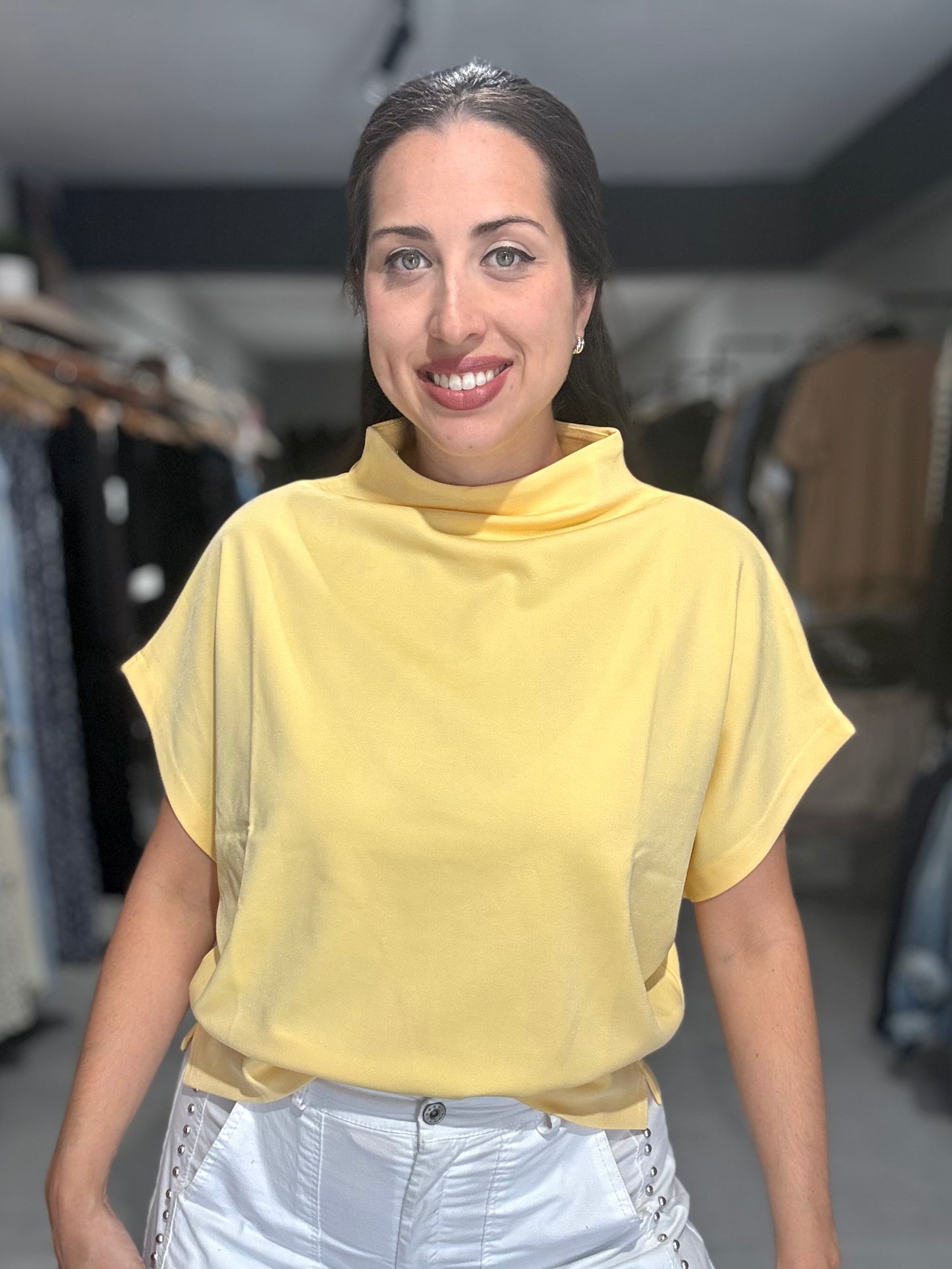 Mock Neck Blouse | BUTTER YELLOW