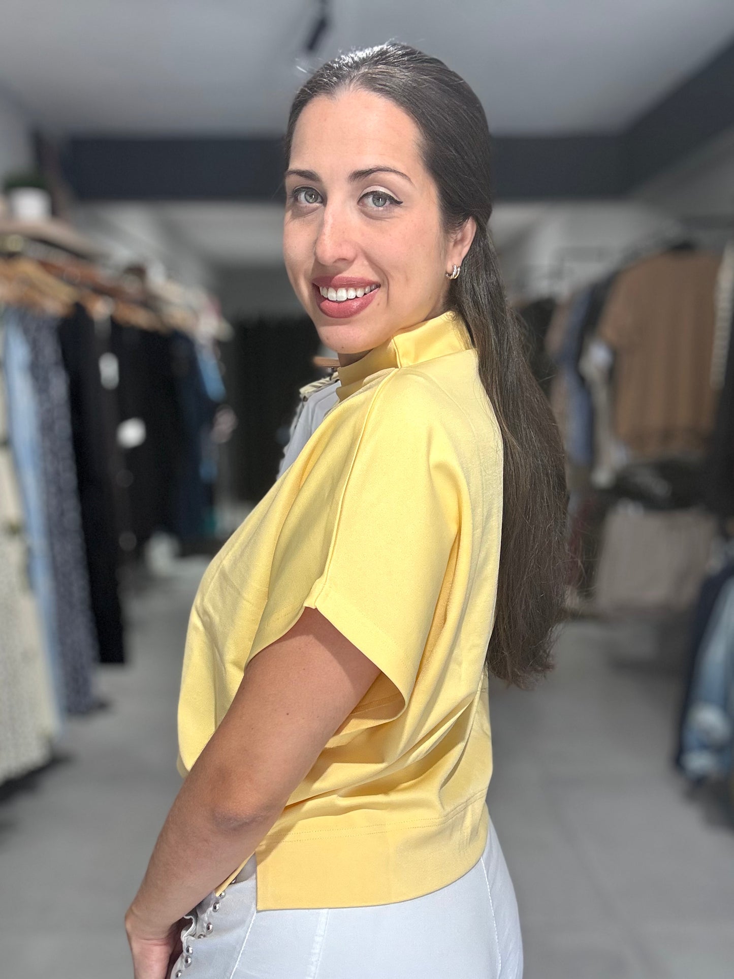 Mock Neck Blouse | BUTTER YELLOW