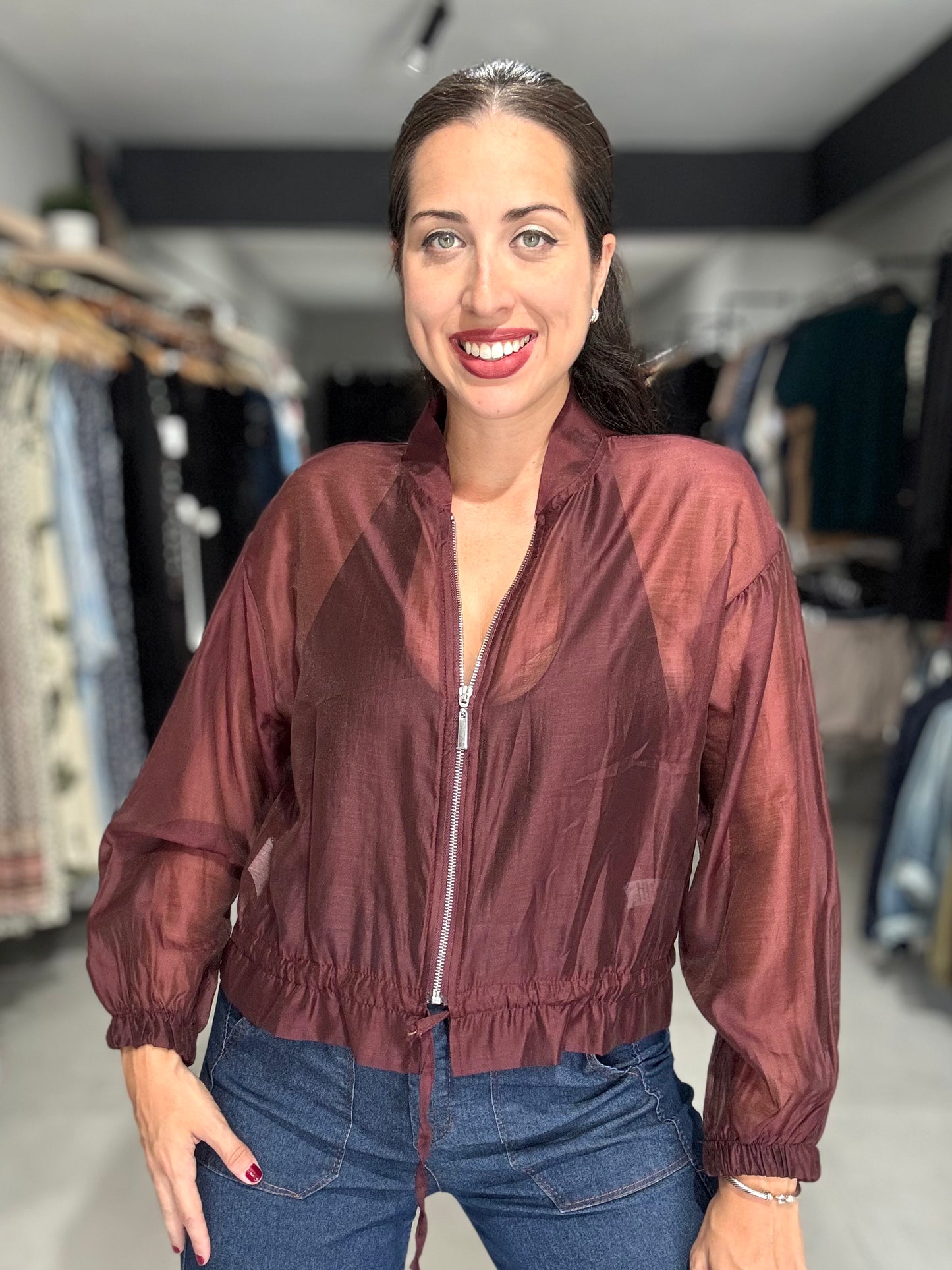 Autumn Tencel Jacket | BURGUNDY