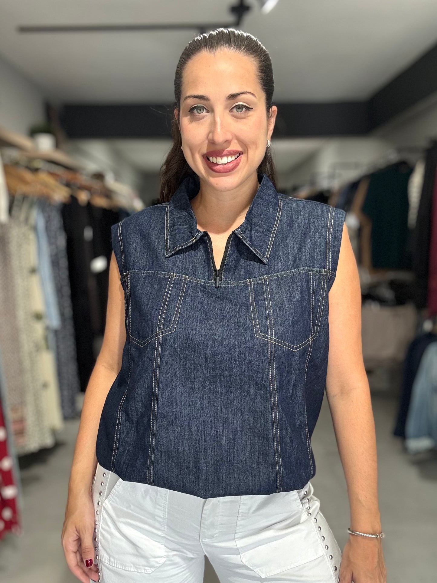 Dark Denim Blouse