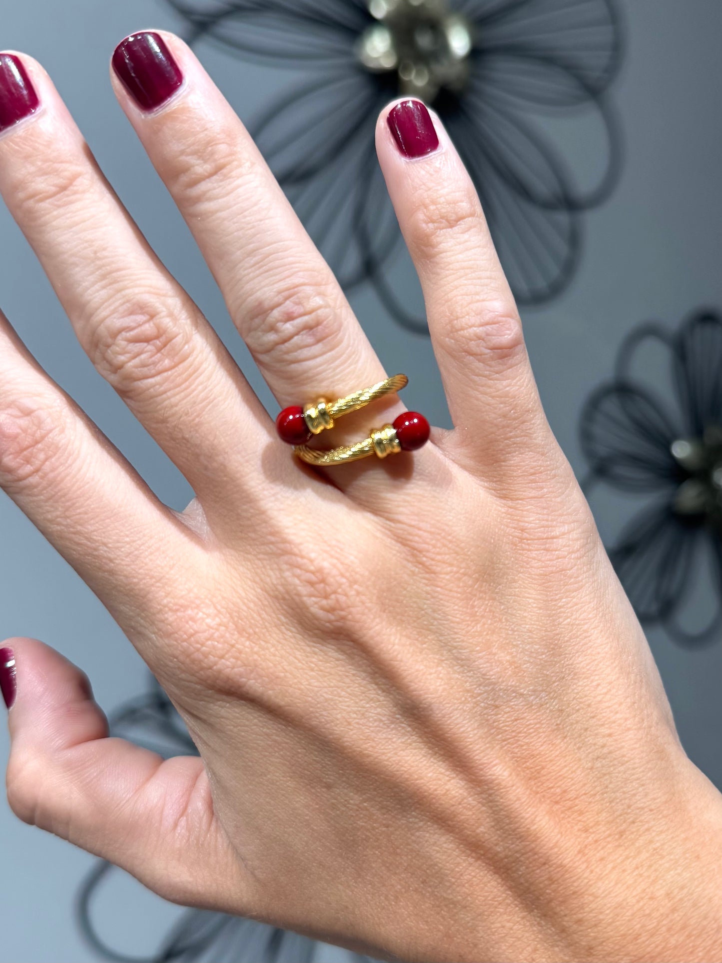 Antalya Adjustable Ring | RED