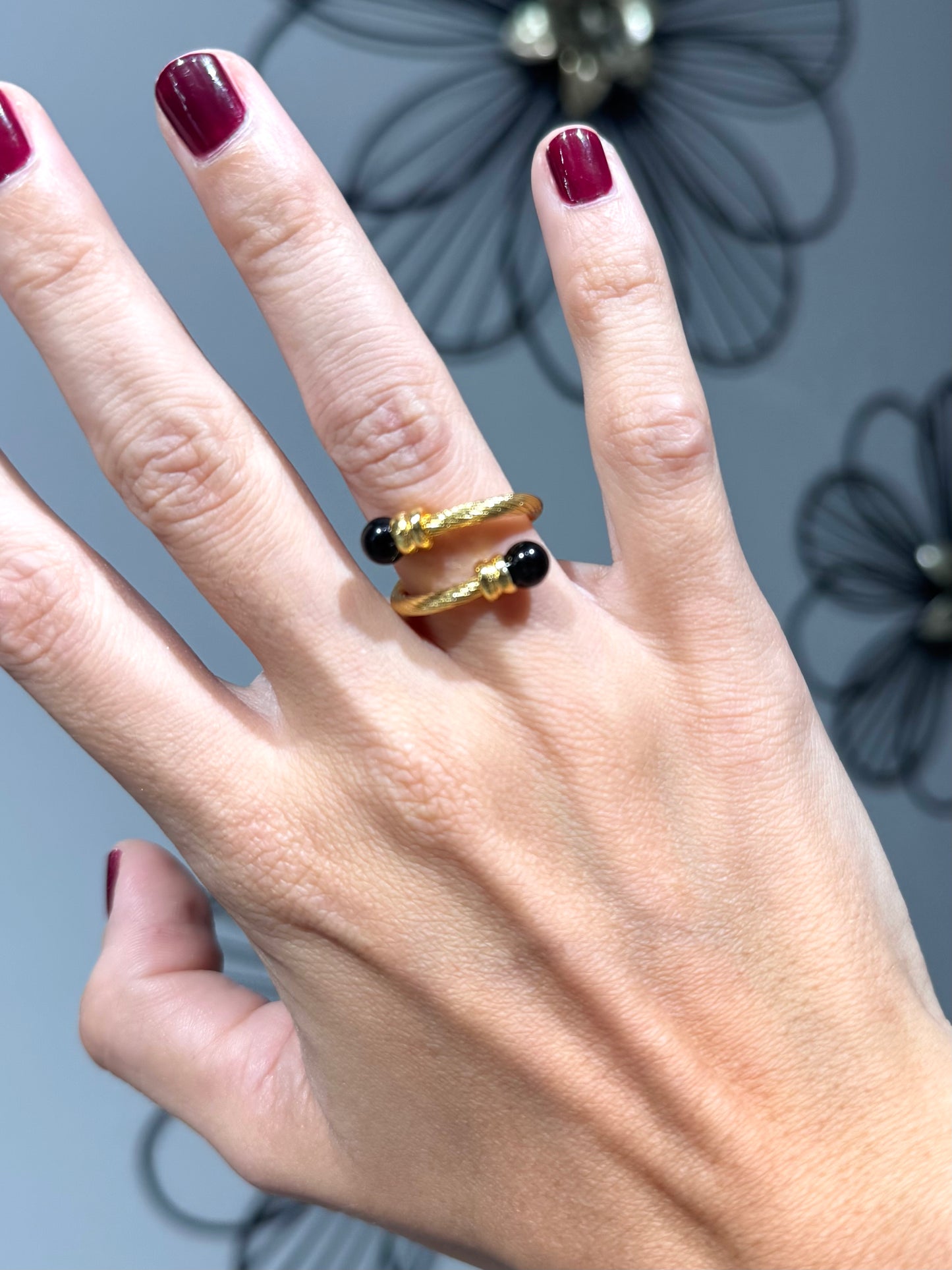 Antalya Adjustable Ring | BLACK