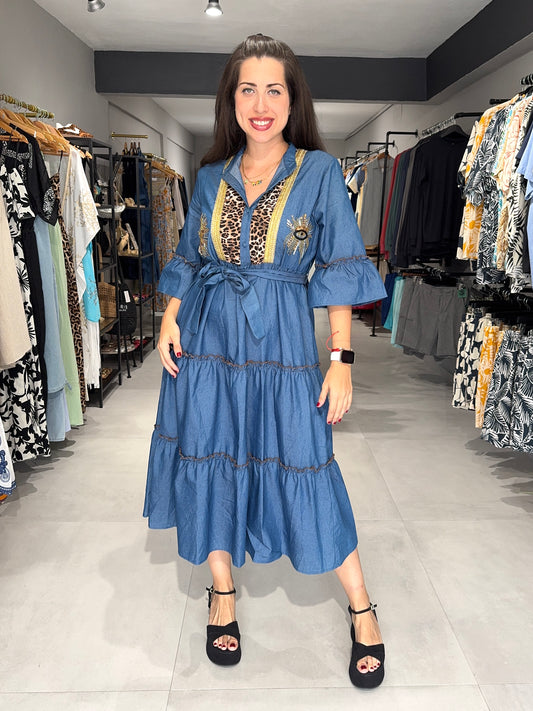 Istanbul Denim Midi Dress