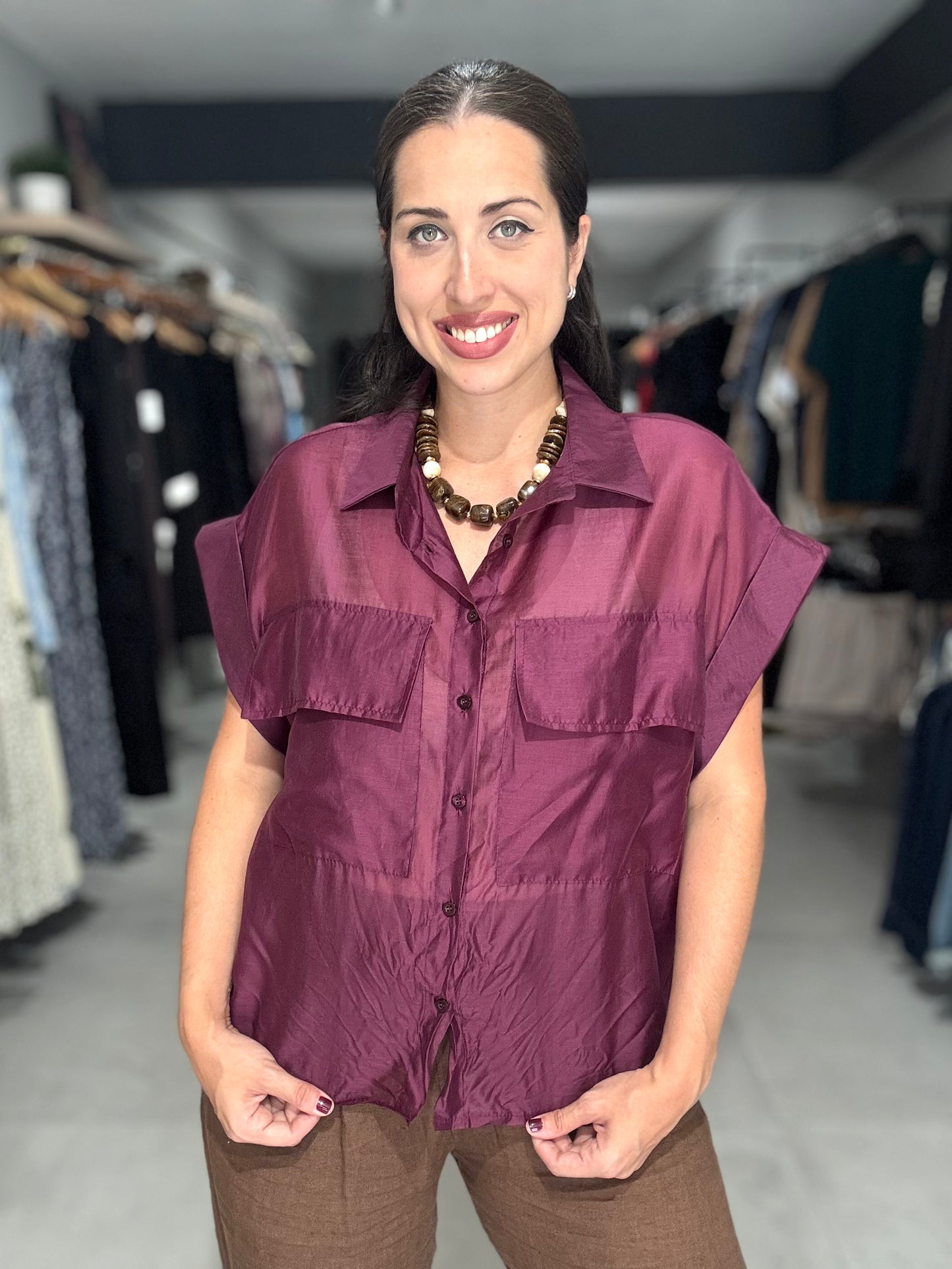 Palermo Blouse | BURGUNDY