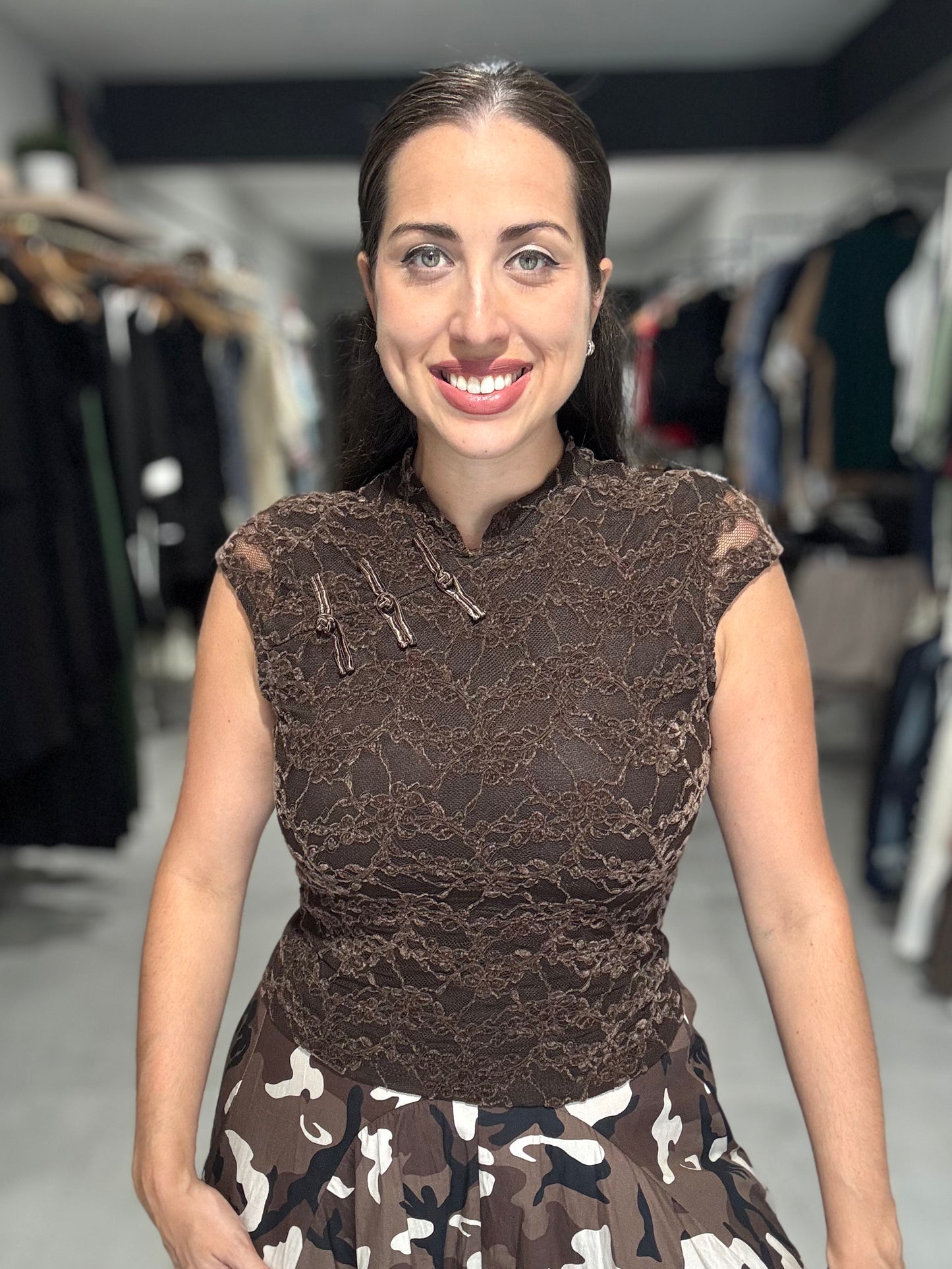 Tokyo Lace Blouse | CHOCOLATE