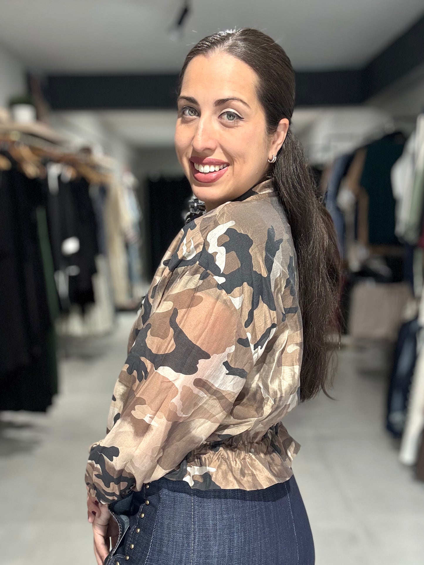 Camo Print Tercel Jacket | TAUPE