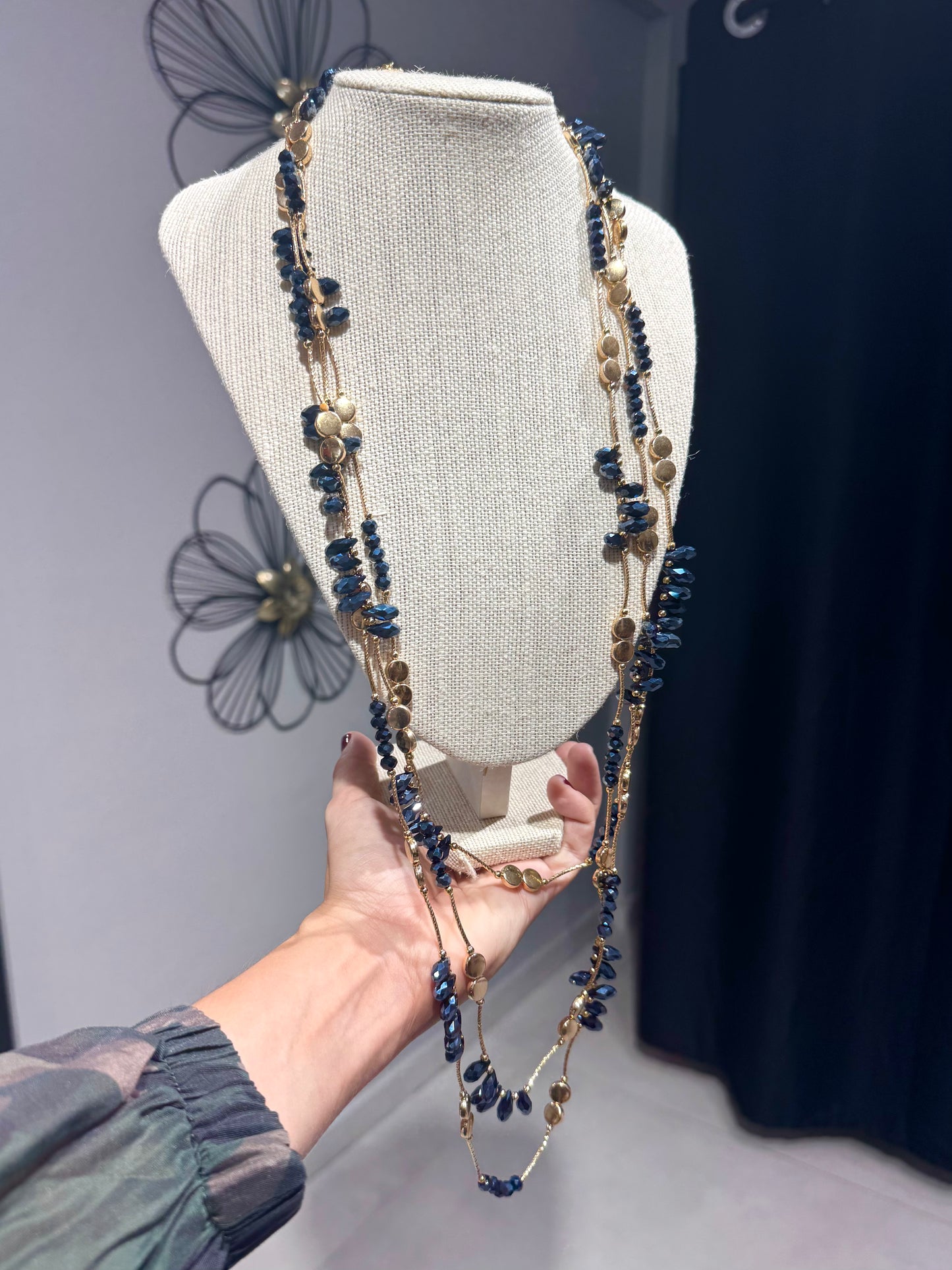 Madrid Layered Necklace | NAVY BLUE