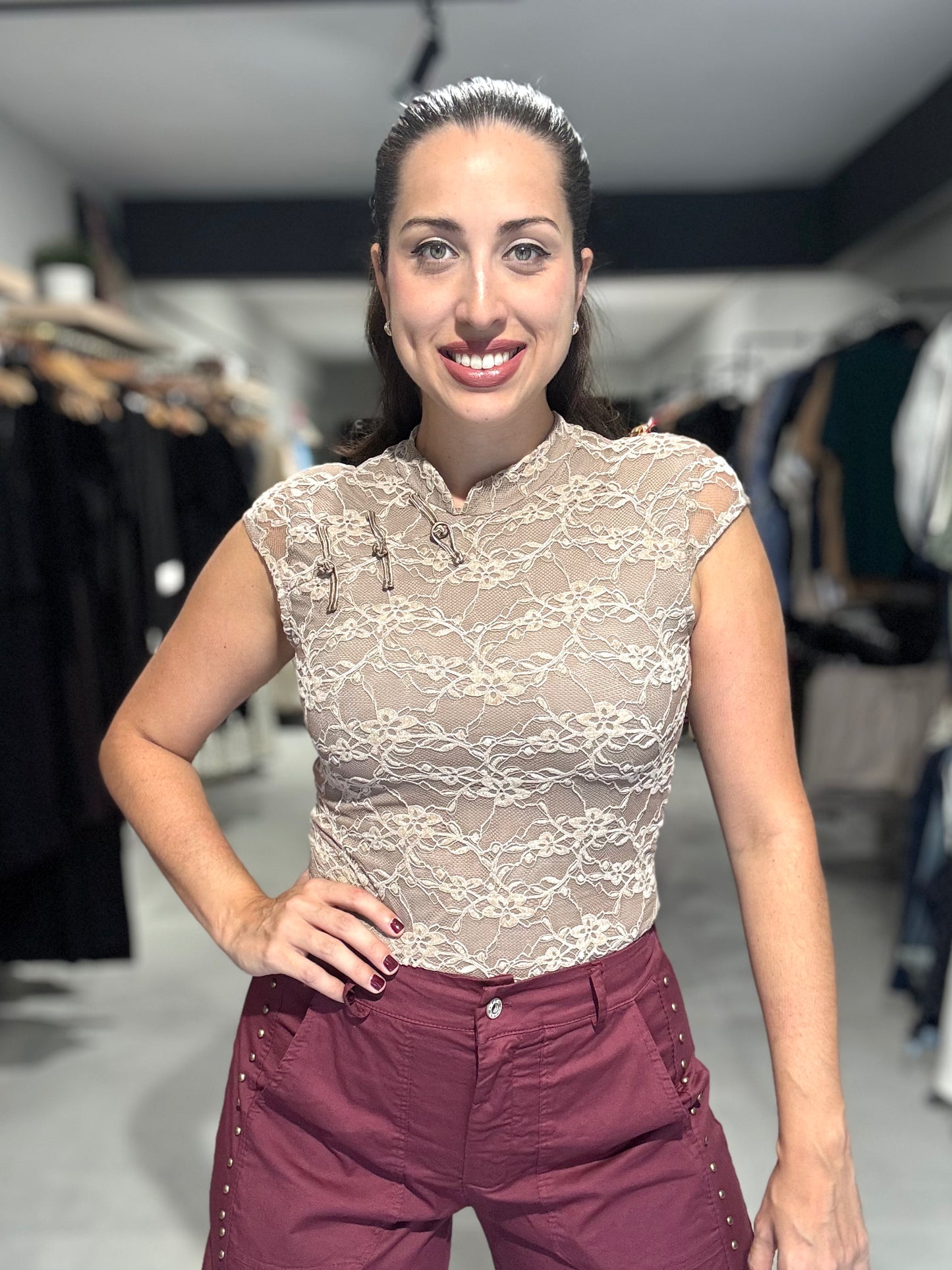 Tokyo Lace Blouse | NUDE