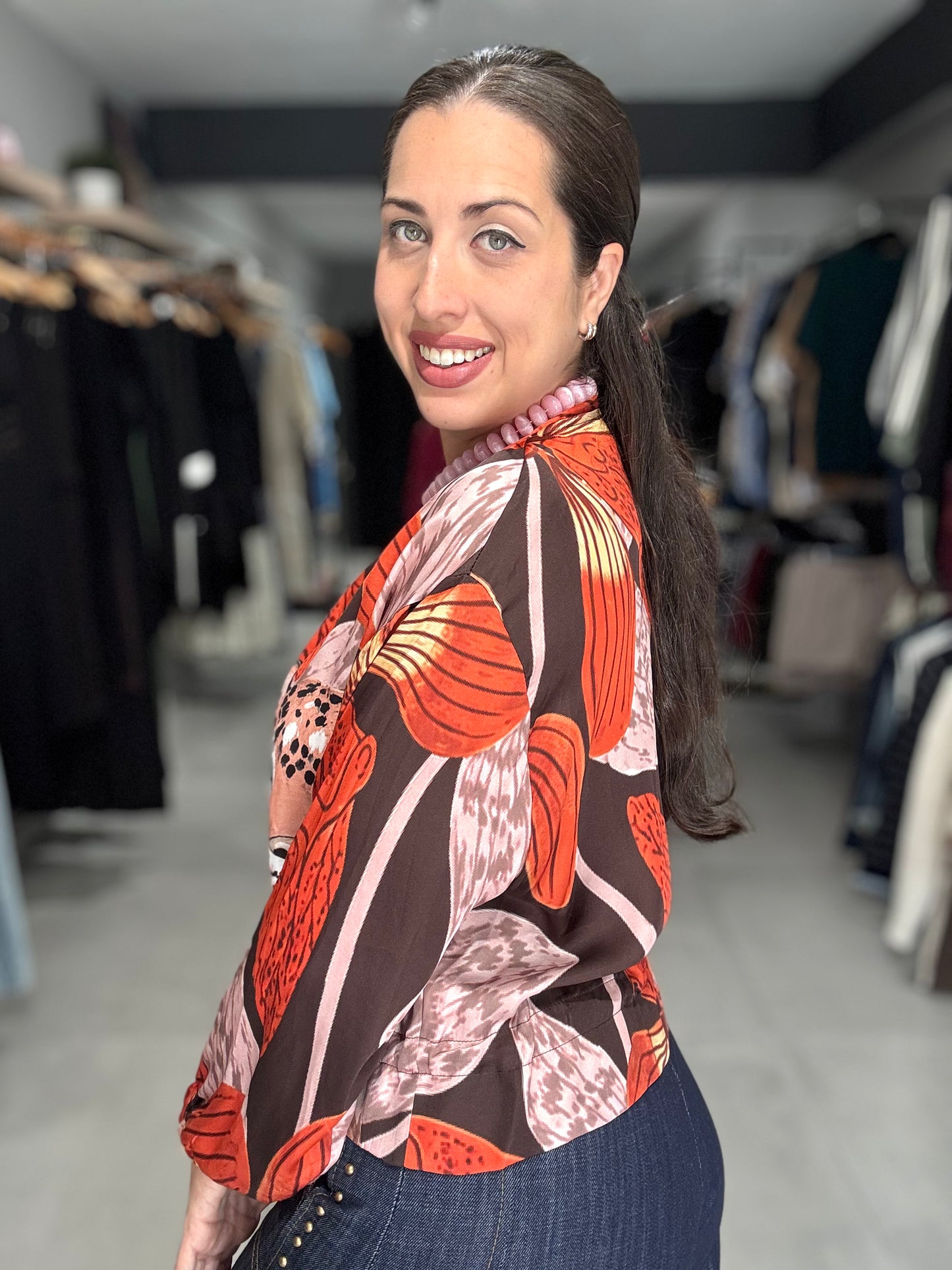 Tropical Leopard Jacket | BLUSH & ORANGE