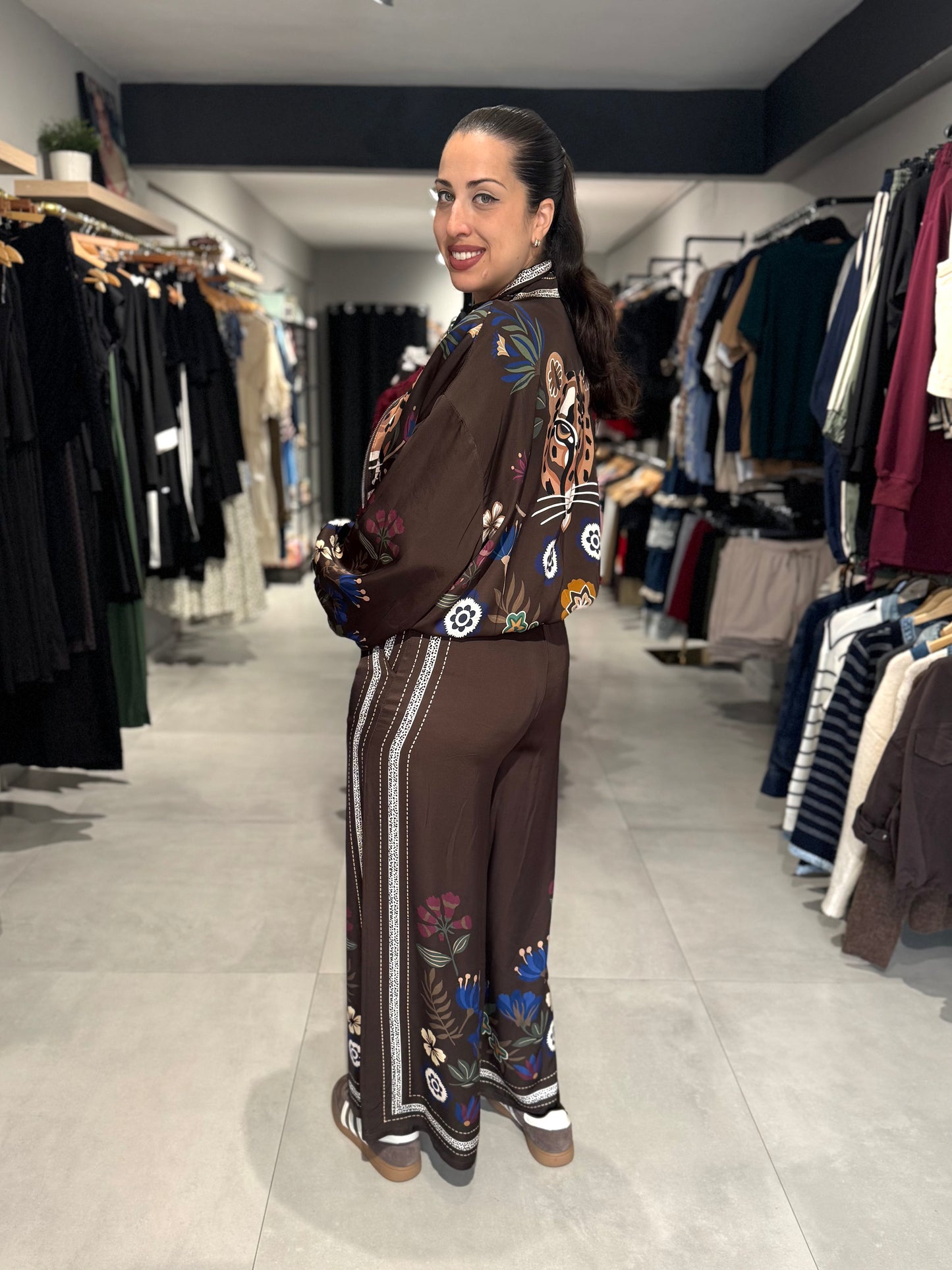 Botanical Leopard Pant | CHOCOLATE