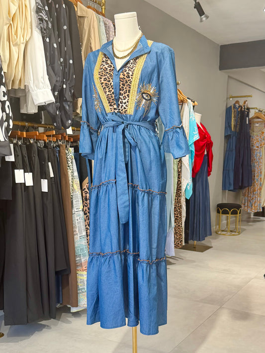 Istanbul Denim Midi Dress