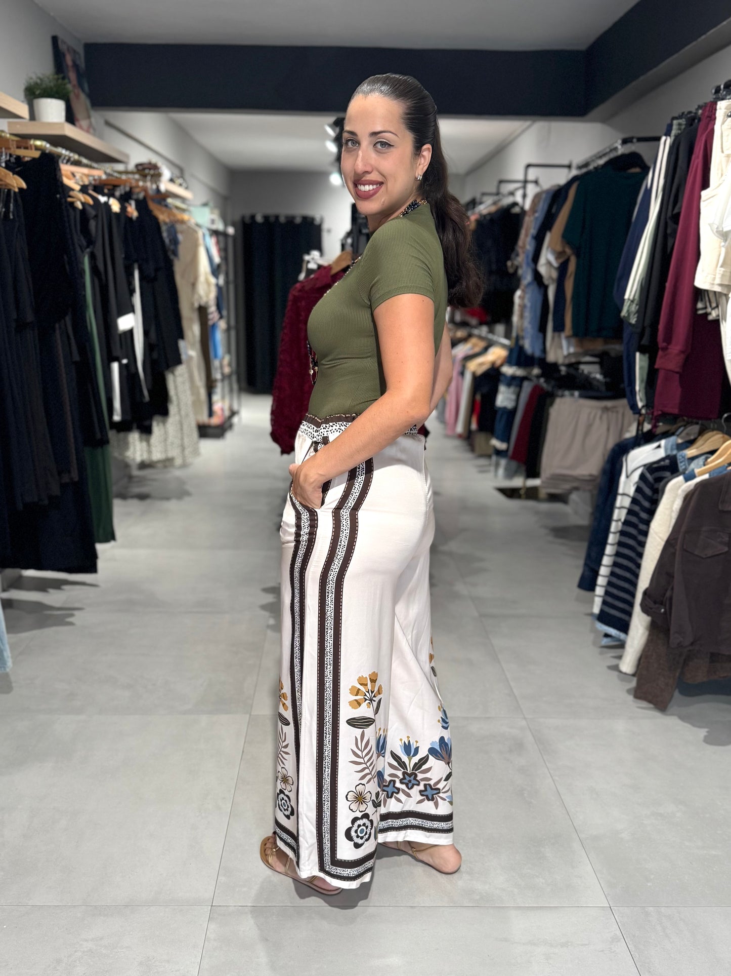 Botanical Leopard Pant | IVORY