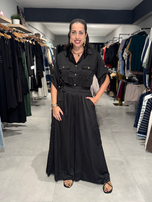 Midnight Satin Jumpsuit