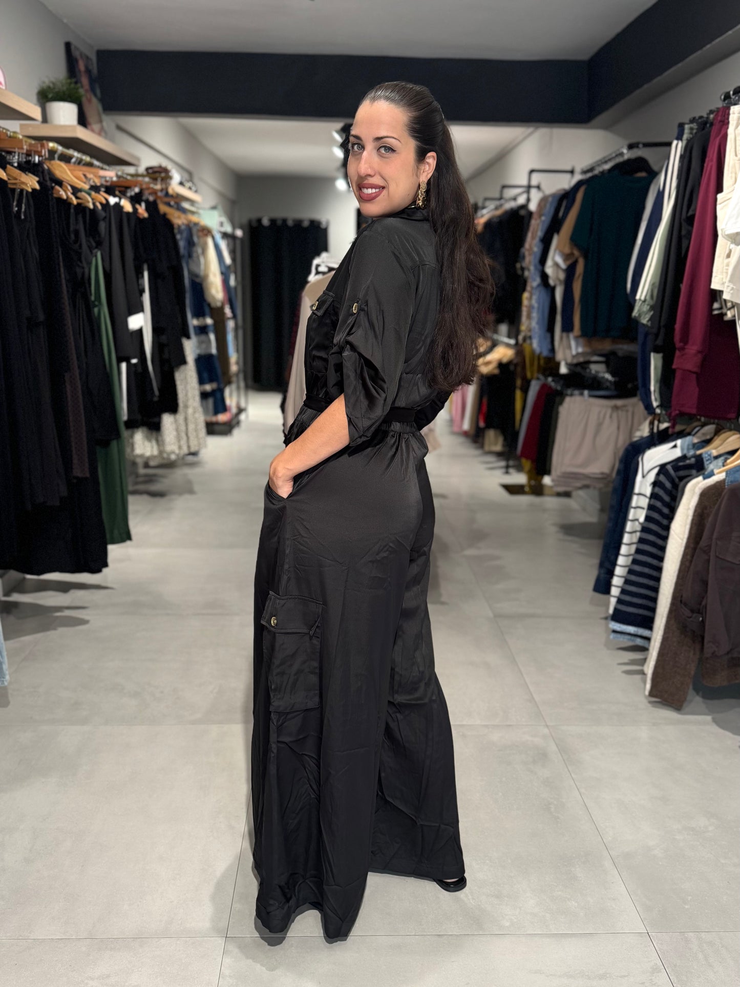 Midnight Satin Jumpsuit