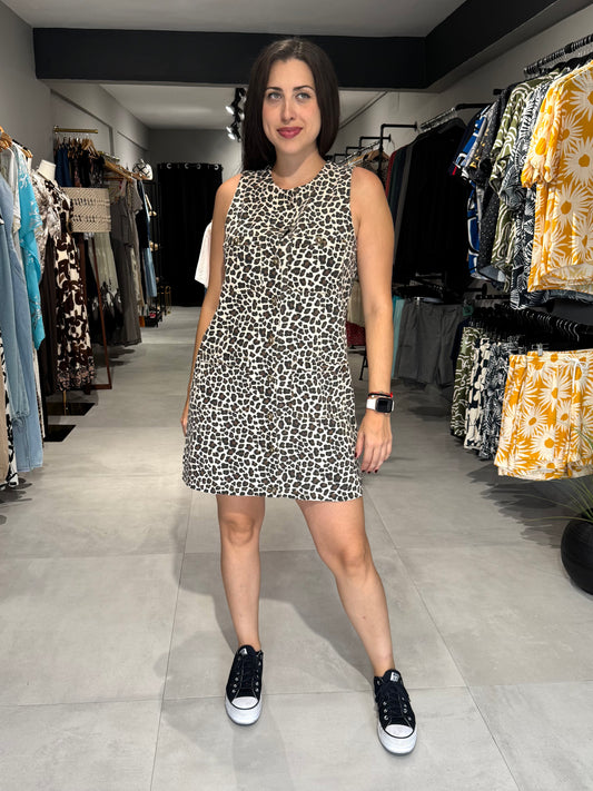 Leopard Denim Dress