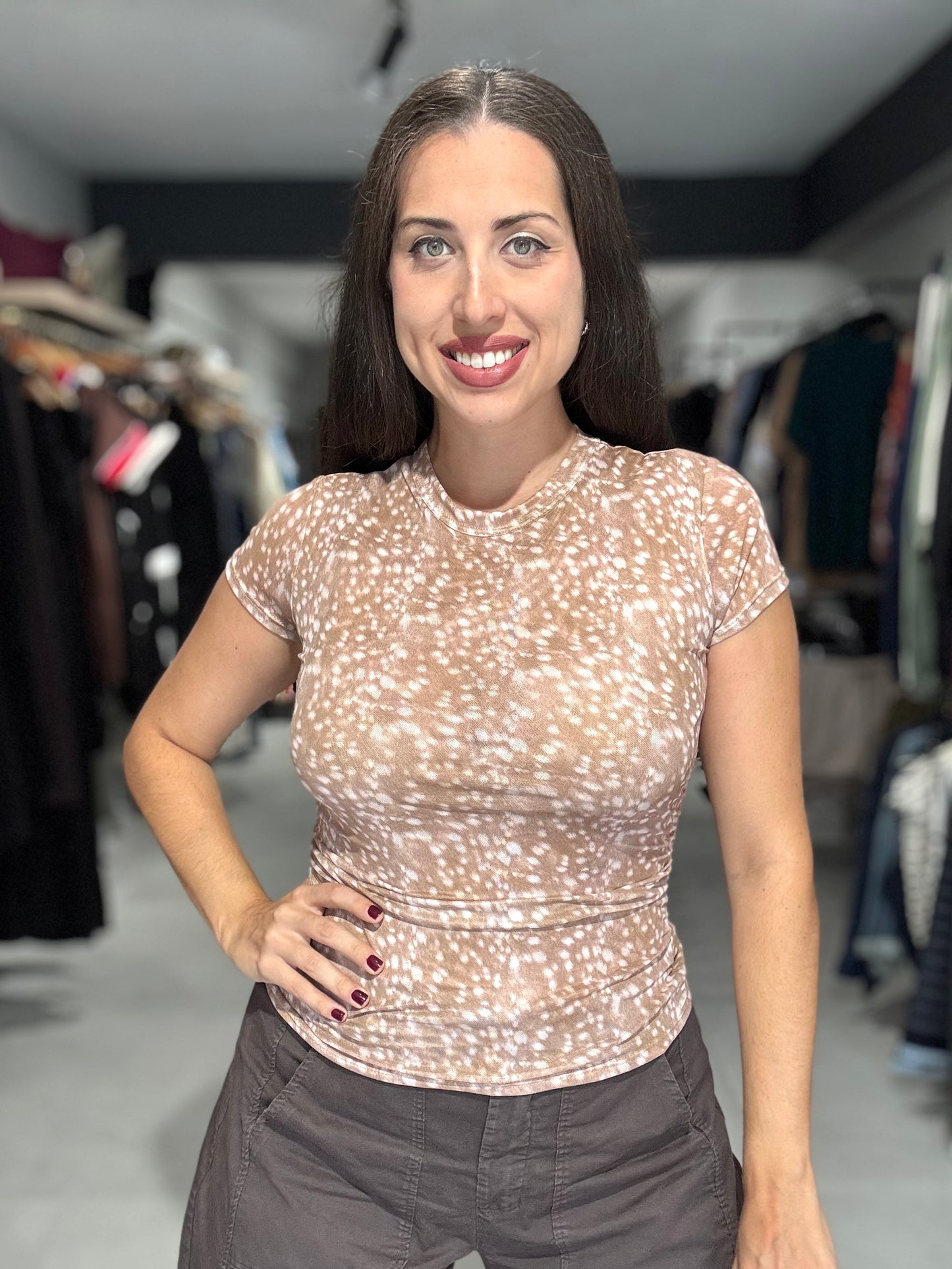 Bambi Ruched Mesh Top