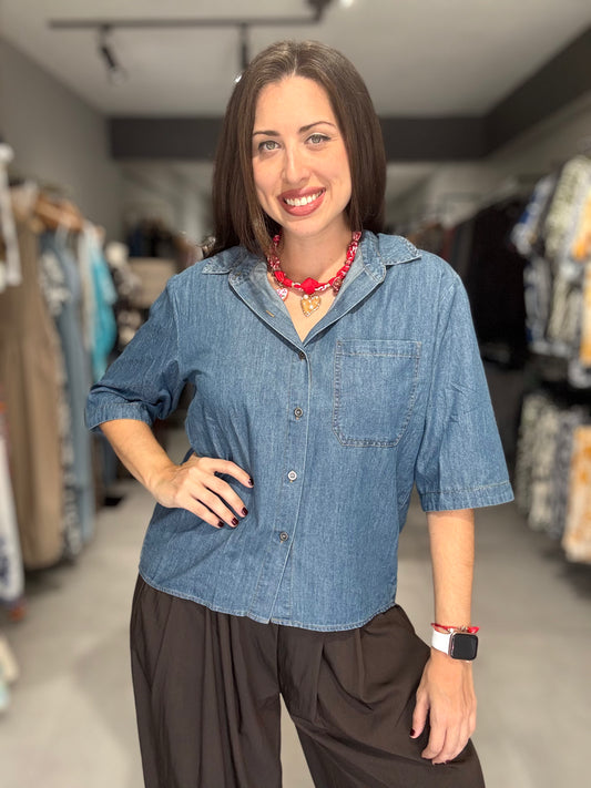 Denim Tunic Blouse