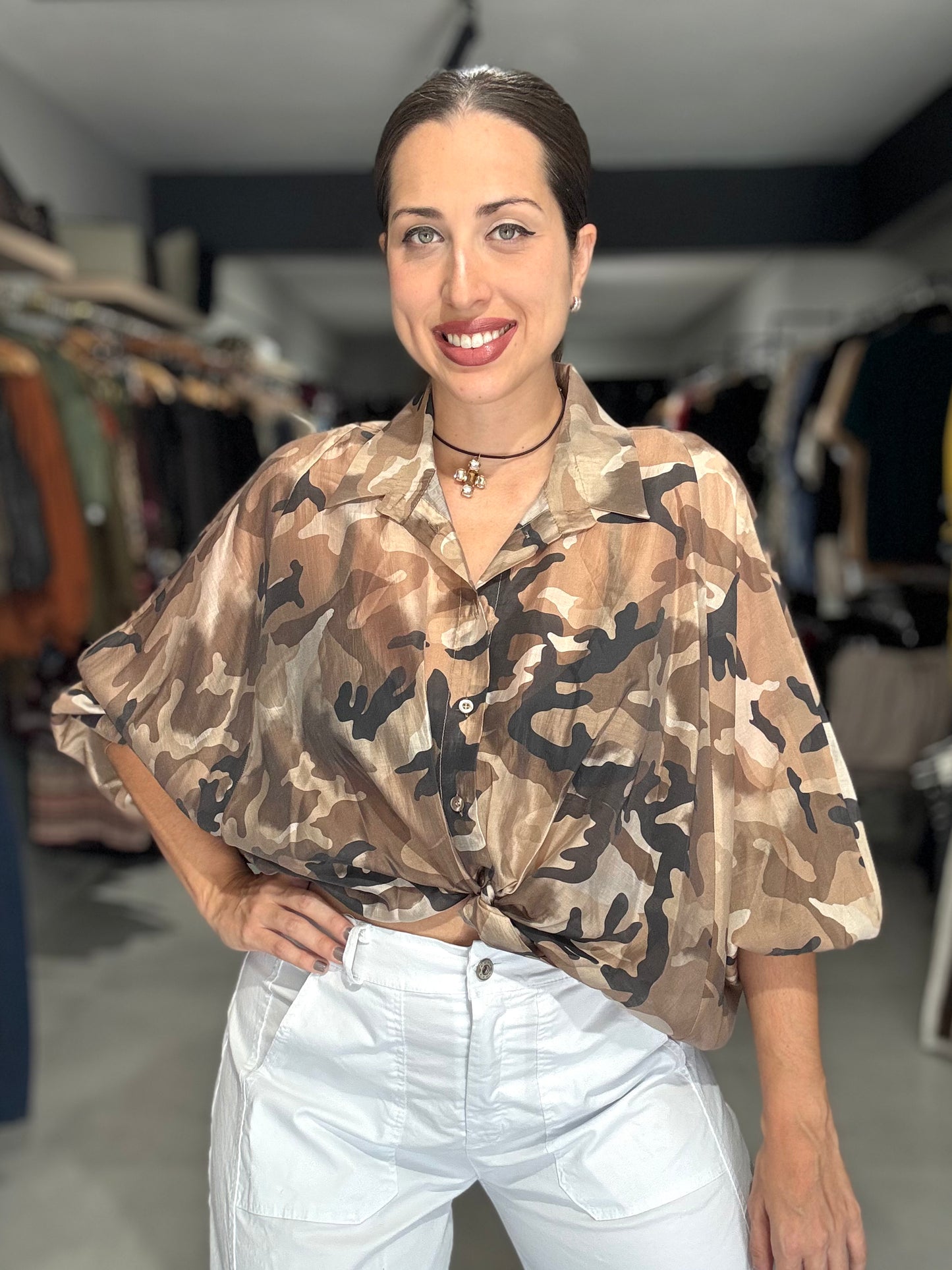 Camo Blouse | TAUPE
