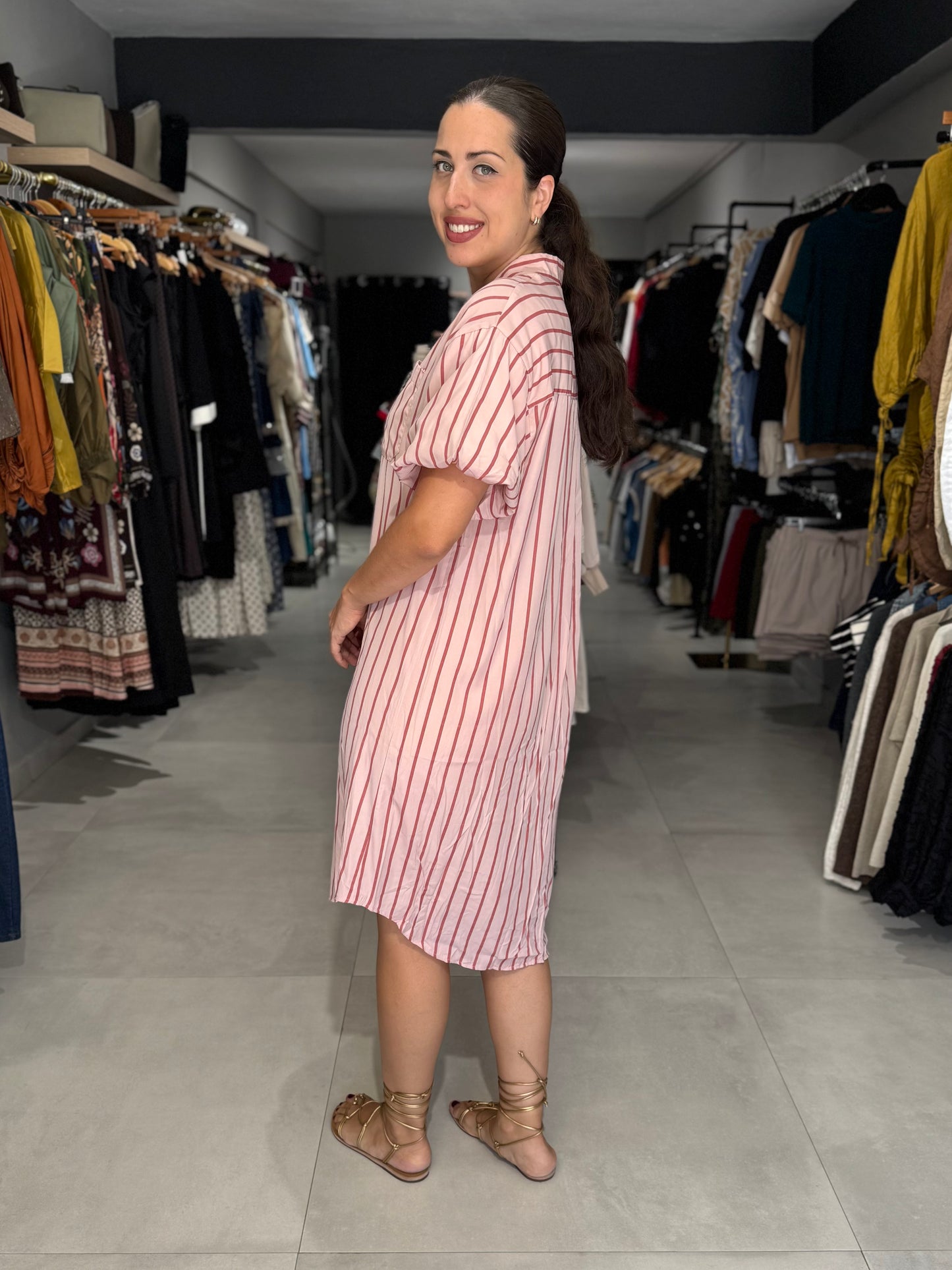 Multi Stripes Dress | PINK