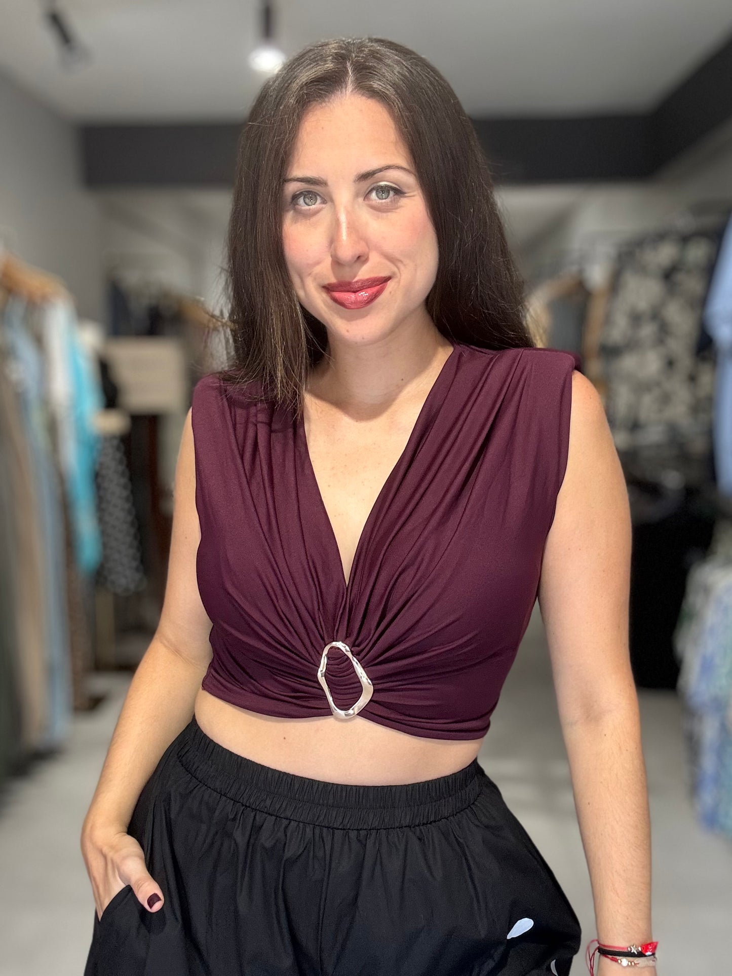 Golden Hour Crop Top | BURGUNDY