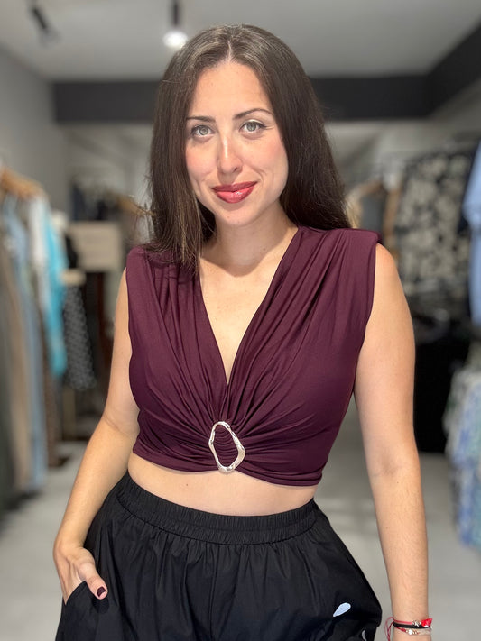 Golden Hour Crop Top | BURGUNDY