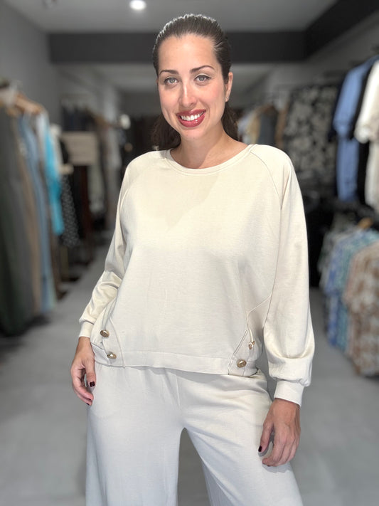 Beige Cotton Pullover