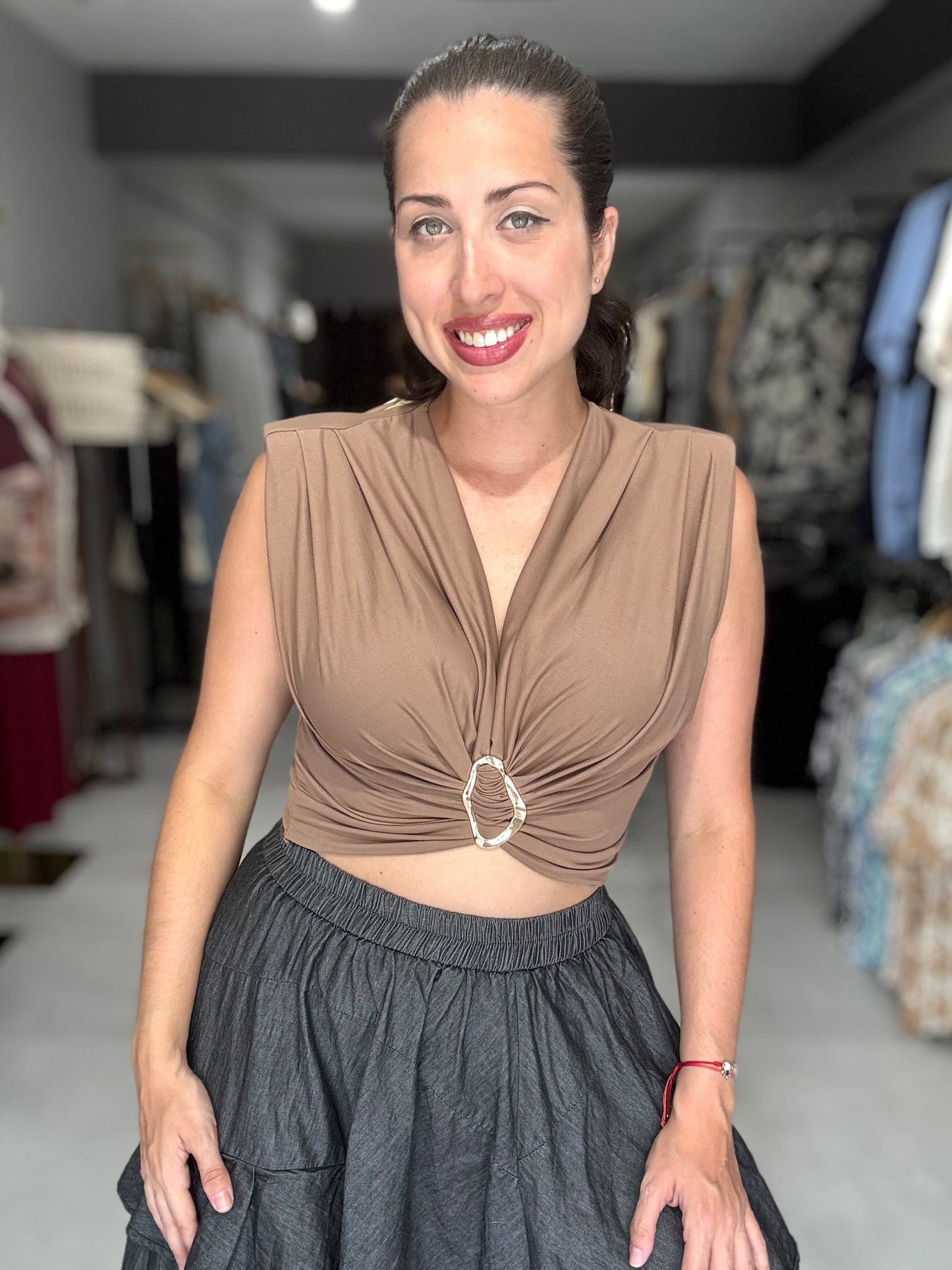 Golden Hour Crop Top | LIGHT MOCHA