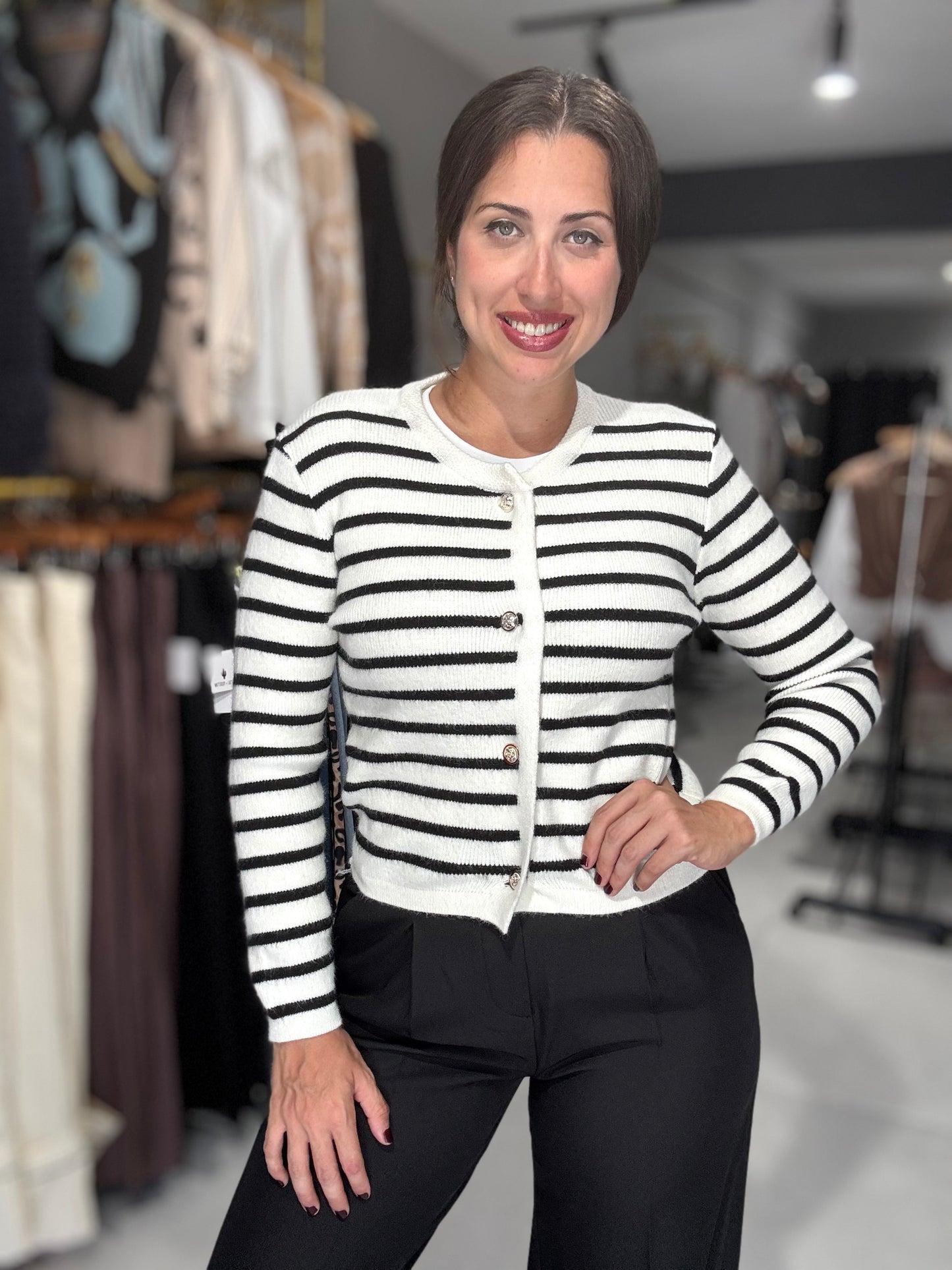 Black & White Stripes Cardigan