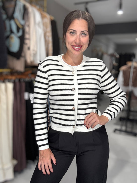 Black & White Stripes Cardigan