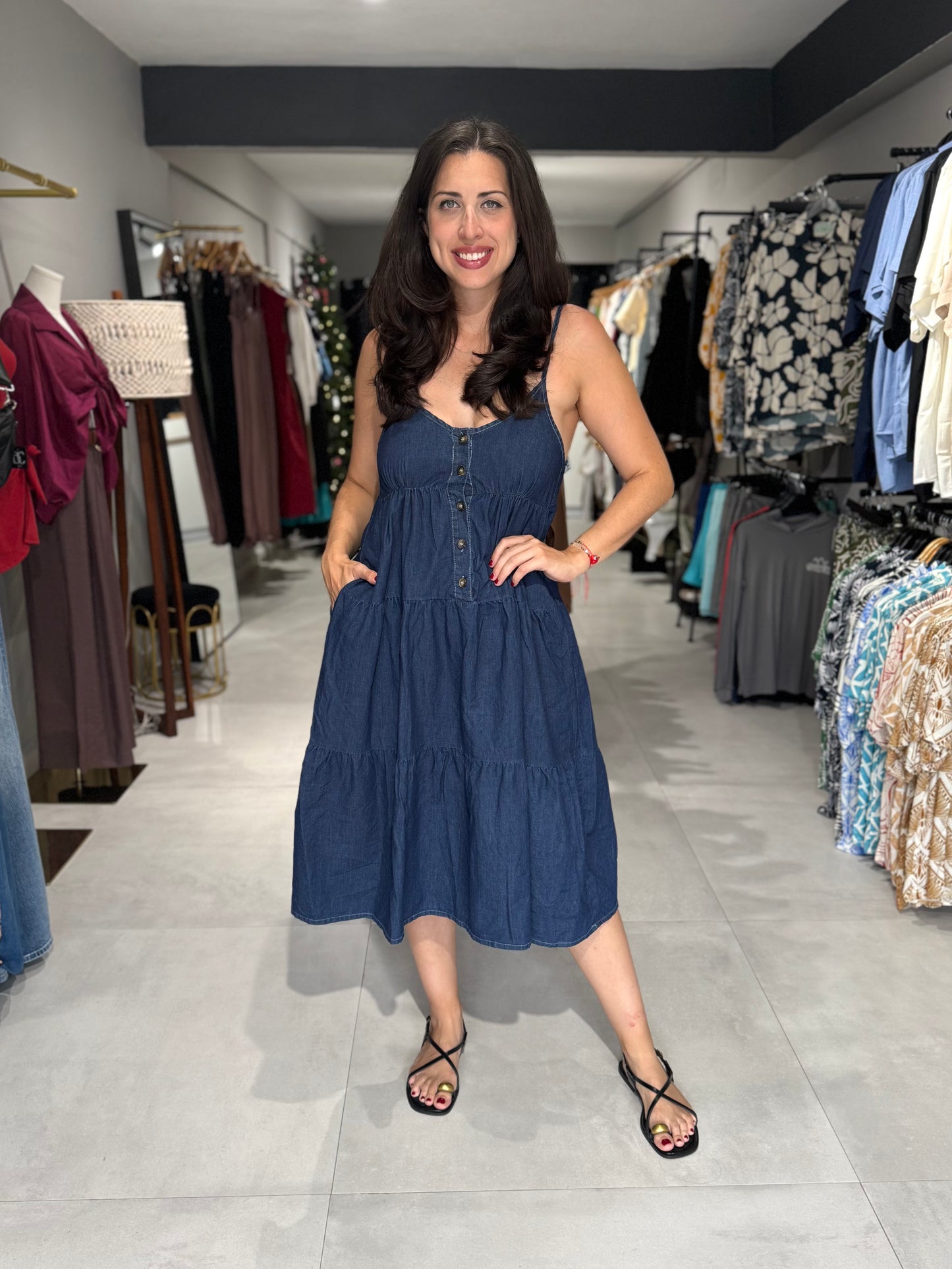 Dark Denim Midi Dress