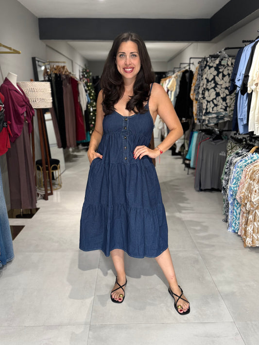 Dark Denim Midi Dress