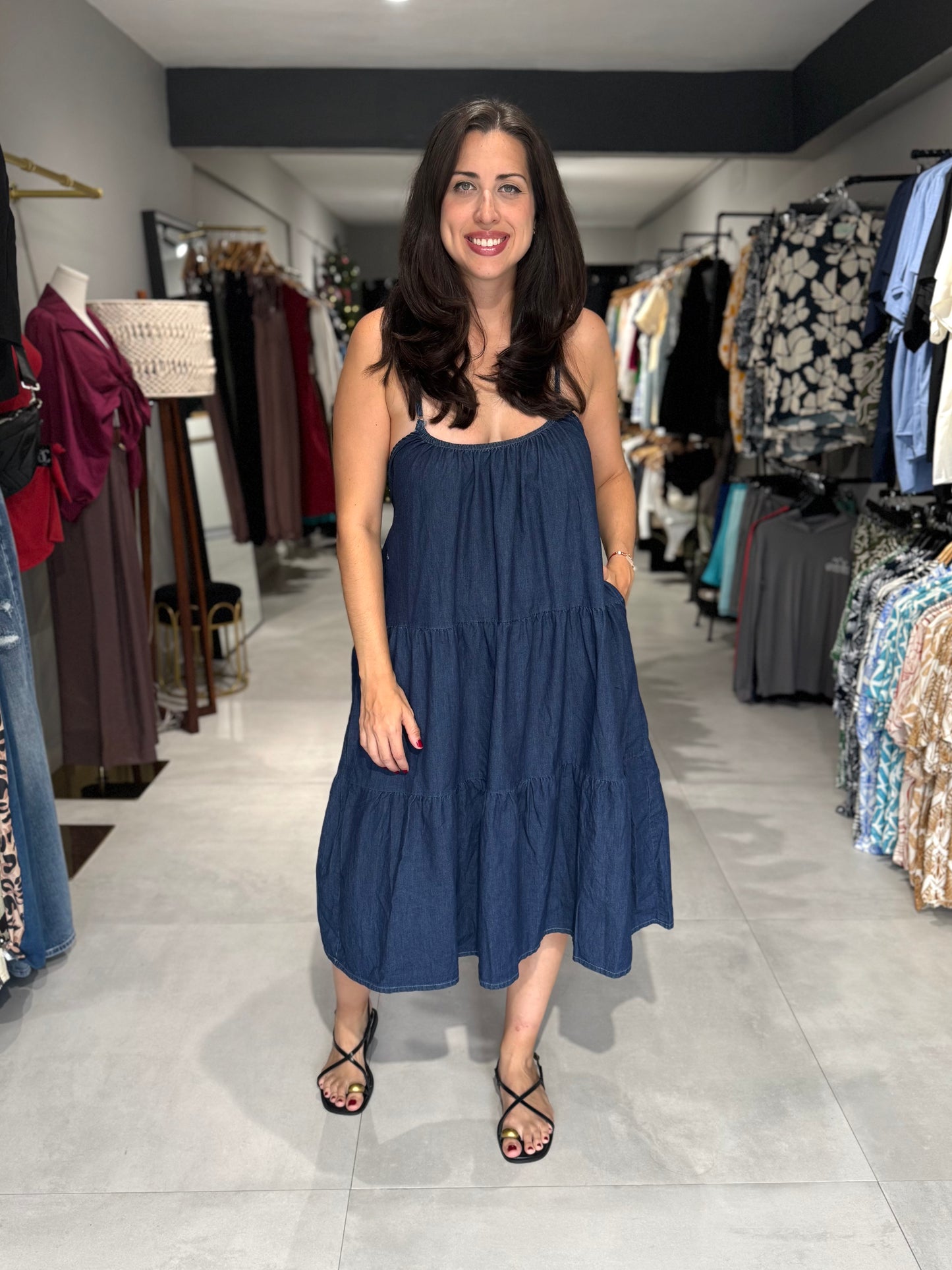 Dark Denim Midi Dress