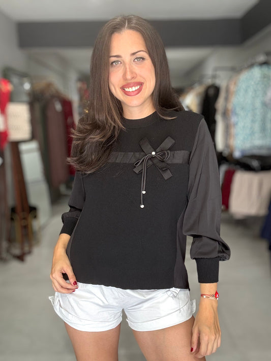 Aspen Sweater Blouse | BLACK