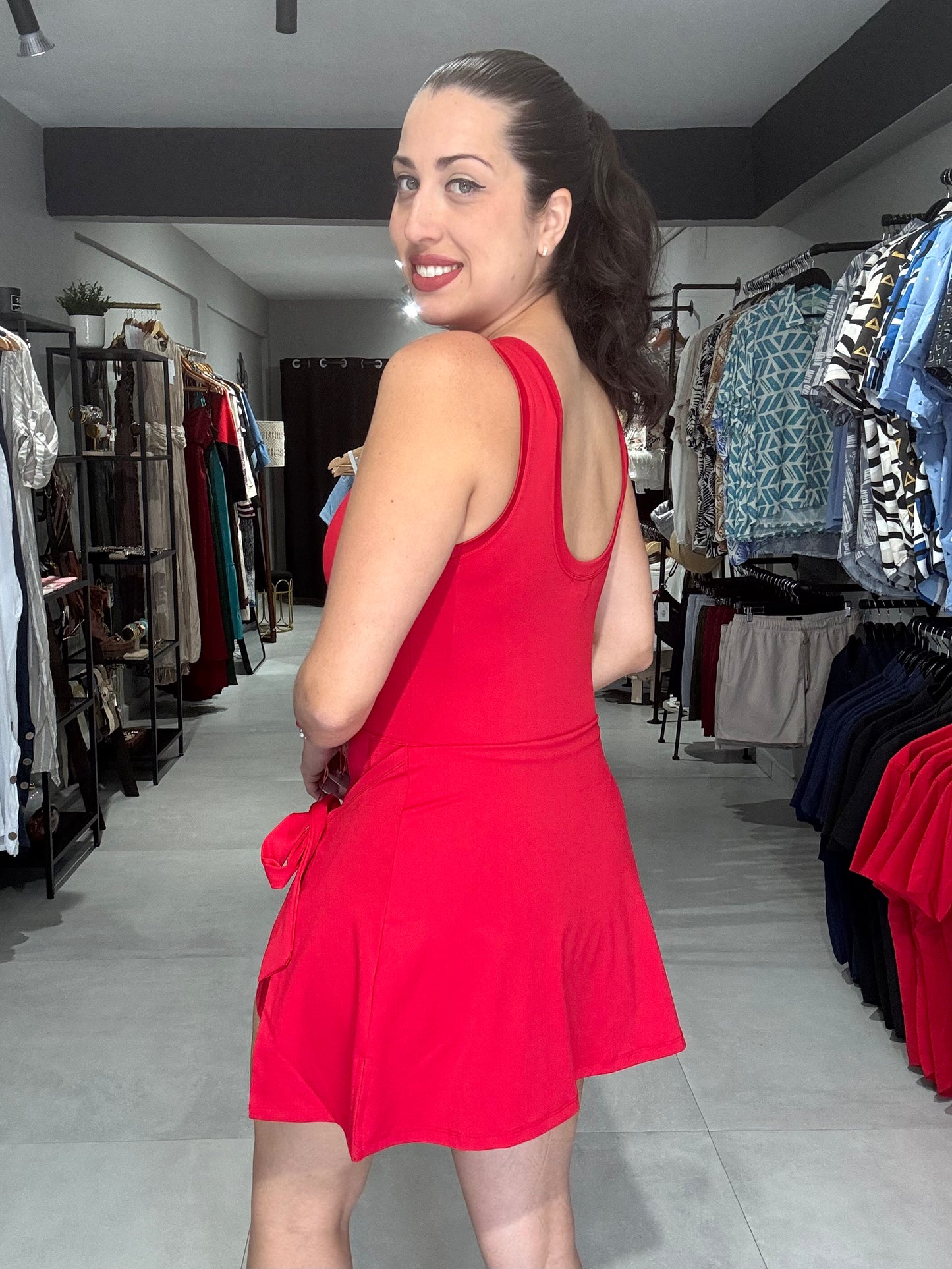 Premium Wrap Tie Romper | RED